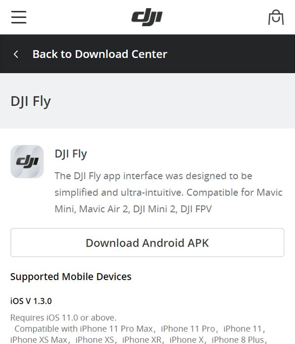 Tải ứng dụng DJI Fly cho máy Android